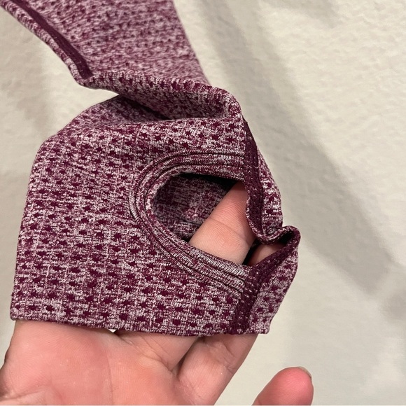 Gymshark red burgundy long sleeve speckled crop top size small thumb holes - Picture 2 of 6